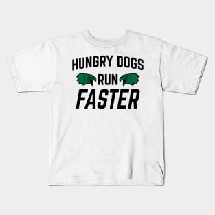 Hungry Dogs Run Faster - Retro-Vintage v4 Kids T-Shirt